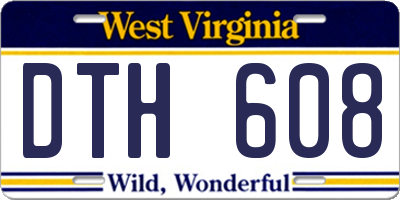 WV license plate DTH608
