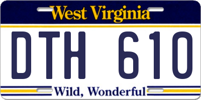 WV license plate DTH610