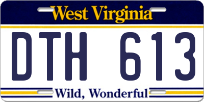 WV license plate DTH613