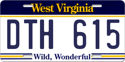 WV license plate DTH615