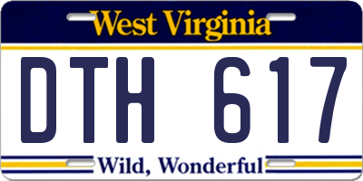 WV license plate DTH617