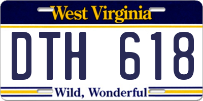 WV license plate DTH618