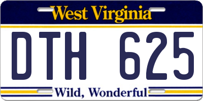 WV license plate DTH625
