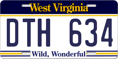 WV license plate DTH634