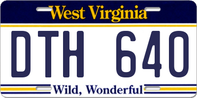 WV license plate DTH640