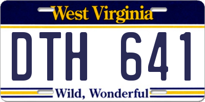 WV license plate DTH641
