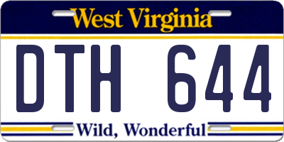 WV license plate DTH644