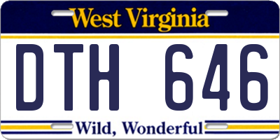 WV license plate DTH646