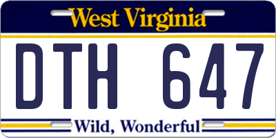 WV license plate DTH647