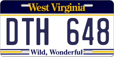 WV license plate DTH648