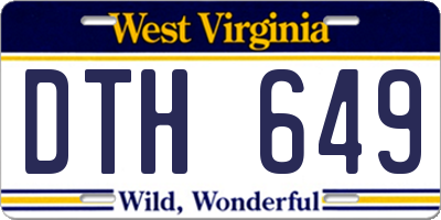 WV license plate DTH649
