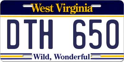 WV license plate DTH650