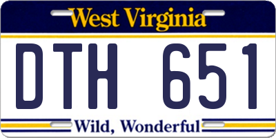 WV license plate DTH651