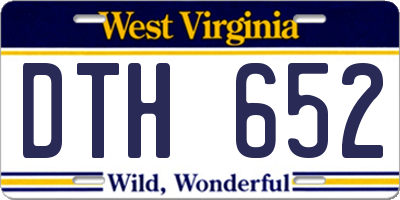 WV license plate DTH652