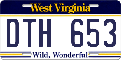 WV license plate DTH653