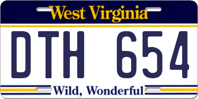 WV license plate DTH654