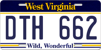 WV license plate DTH662