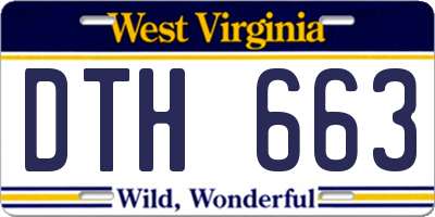 WV license plate DTH663