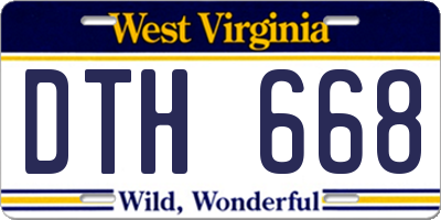 WV license plate DTH668