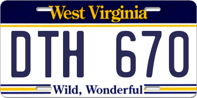 WV license plate DTH670