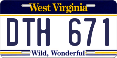 WV license plate DTH671