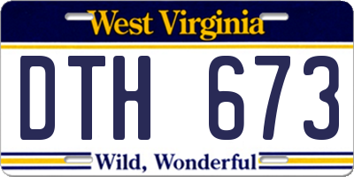 WV license plate DTH673