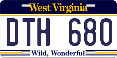WV license plate DTH680