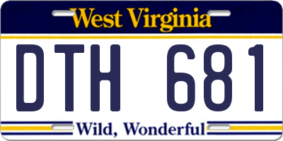 WV license plate DTH681