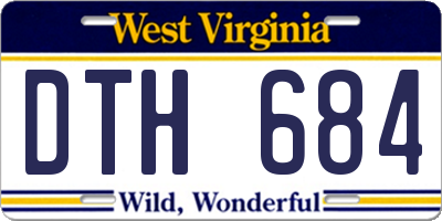 WV license plate DTH684