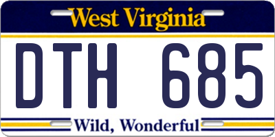 WV license plate DTH685