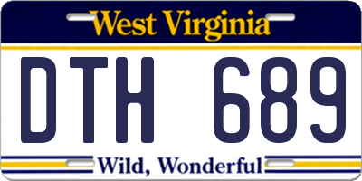WV license plate DTH689