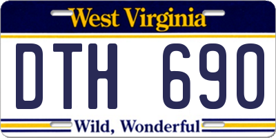WV license plate DTH690