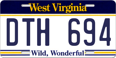 WV license plate DTH694