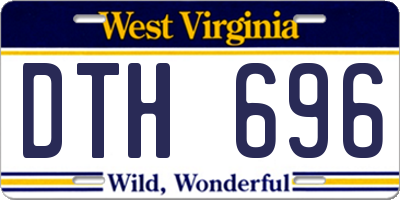 WV license plate DTH696