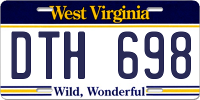 WV license plate DTH698