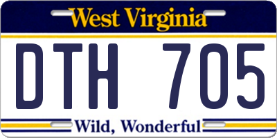 WV license plate DTH705