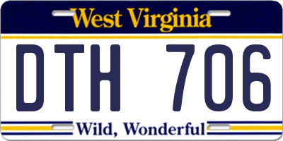 WV license plate DTH706