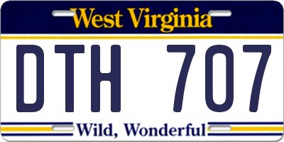 WV license plate DTH707