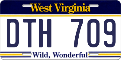 WV license plate DTH709