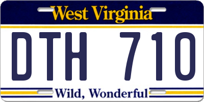 WV license plate DTH710
