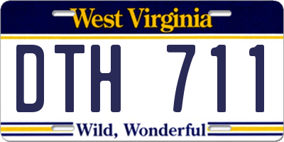 WV license plate DTH711