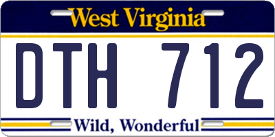 WV license plate DTH712