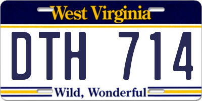 WV license plate DTH714