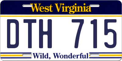 WV license plate DTH715