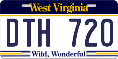 WV license plate DTH720