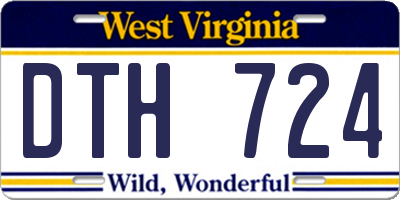 WV license plate DTH724