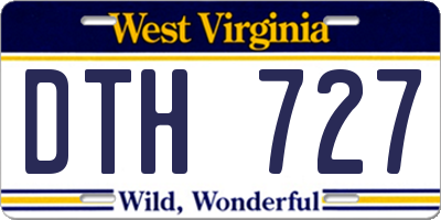 WV license plate DTH727