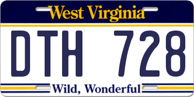 WV license plate DTH728