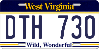 WV license plate DTH730