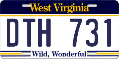 WV license plate DTH731